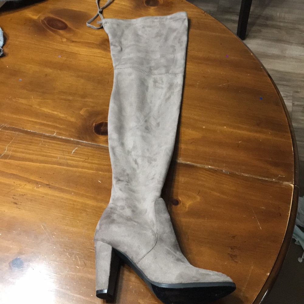 Thigh high suede boots